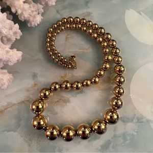 NAPIER Gold Tone Graduated Ball Beads Necklace